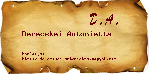 Derecskei Antonietta névjegykártya